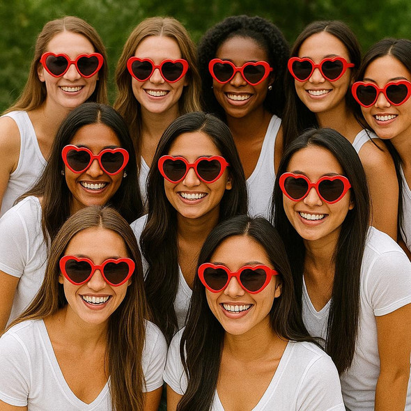 Red Heart Shape Sunglasses Adult Size Superior Quality 100% UV 1024DZ